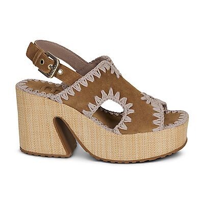 Sandales compensées Mou RAFFIA PLATFORM BACK STRAP Marron 37,39 femmes - Publicité Sandales compensées Mou RAFFIA PLATFORM BACK STRAP Marron 37,39 femmes - Publicité