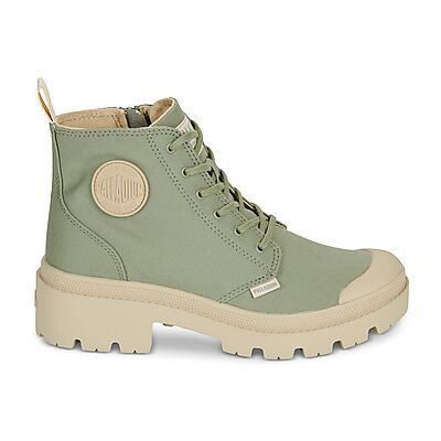 Baskets montantes Palladium PALLABASE TWILL Kaki 37,39 femmes - Publicité Baskets montantes Palladium PALLABASE TWILL Kaki 37,39 femmes - Publicité