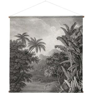 HKliving - XXL Jungle Photo murale, 154 x 154 cm, noir / blanc