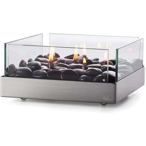 Philippi - Fireplace Cheminée de table, 23 x 23 cm, argent / noir