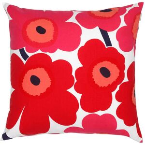 Marimekko - Pieni Unikko Taie d'oreiller 50 x 50 cm, blanc / rouge