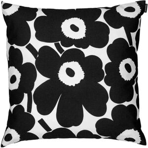 Marimekko - Pieni Unikko Taie d'oreiller 50 x 50 cm, blanc / noir