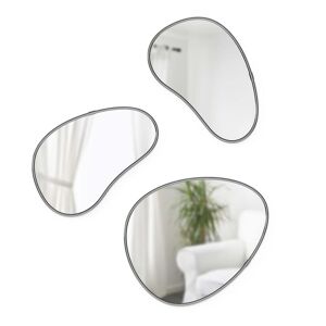 Umbra - Hubba Pebble Miroir mural, set de 3, titane