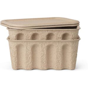 ferm LIVING - Paper Pulp Boîte de rangement, petite, marron (lot de 2)