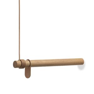 LindDNA - Wall Swing Portemanteau mural 50 cm, chêne naturel / cuir naturel