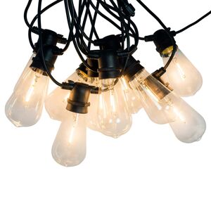 Collection - Chaîne lumineuse LED intérieur/extérieur (IP 44), 10 lampes ovales, câble noir