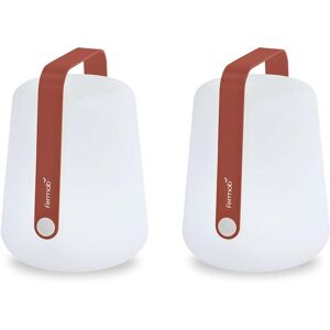 Fermob - Balad Lampe LED à accu, H 25 cm, rouge ocre (lot de 2)