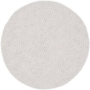 myfelt - Linéa Tapis de boules de feutre, Ø 90 cm, blanc naturel