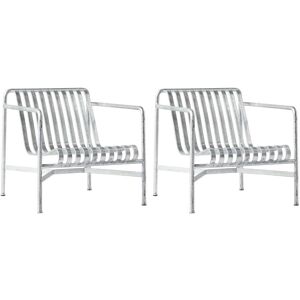 HAY - Palissade Lounge Chair low, hot galvanised (set de 2)