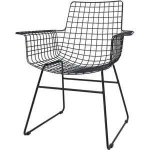 HKliving - Wire Arm Chair, noir