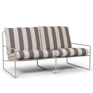 ferm LIVING - Desert Stripe Outdoor Canapé 2 places - Cashmere / chocolat