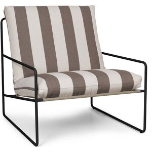 ferm LIVING - Desert Stripe Fauteuil d'extérieur, noir / chocolat