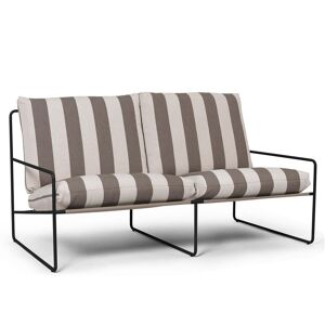 ferm LIVING - Desert Stripe Outdoor Canapé 2 places - Noir / chocolat