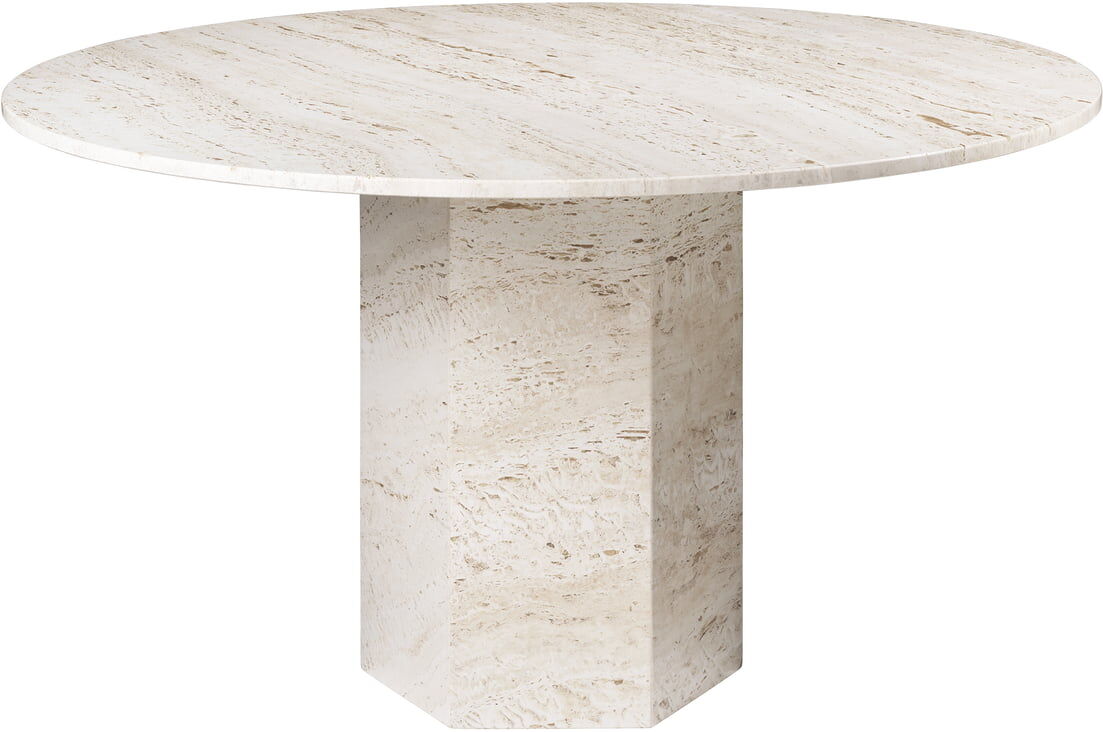 Gubi - Epic Table à manger, Ø 130 cm, blanc neutre