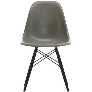 Vitra - Side Chair Eames en fibre de verre DSR, noir erable / Eames raw umber (planeur feutre basic dark)