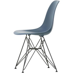 Vitra - Eames Plastic Side Chair DSR RE, basic dark / bleu mer (patins en feutre basic dark)