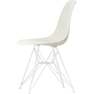 Vitra - Chaise laterale en plastique eames dsr, blanc / galet (patins en feutre blanc)