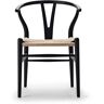 Carl Hansen - CH24 Wishbone Chair , soft black / tressage naturel