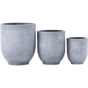 House Doctor - Gard Pots à plantes, gris clair (set de 3)