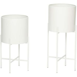 Hübsch Interior - Airy Pot à plantes avec support, blanc (set de 2)