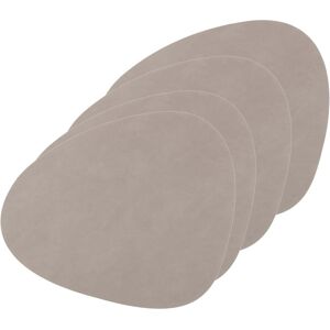 LindDNA - Set de table Curve L, Nupo gris clair (lot de 4)