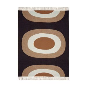 Marimekko - Melooni Couverture en laine, 130 x 170 cm, marron / blanc cassé / bleu foncé