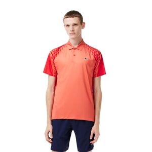 Lacoste Novak Djokovic Tricolour Polo Shirt Orange/Red, XL