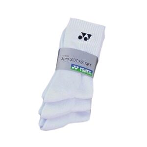 Yonex Socks x3 White, Medium (39.5-43)