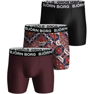 Björn Borg Performance Boxer Black/Print/Red 3-pack, XL