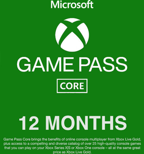 Xbox Game Pass Core - 12 Month Membership (WW)