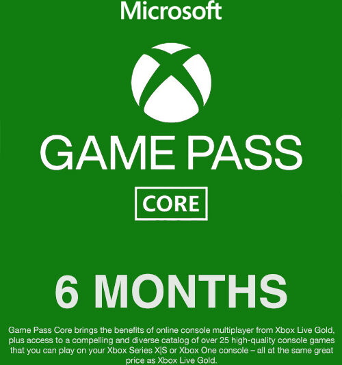 Xbox Game Pass Core - 6 Month Membership (WW)