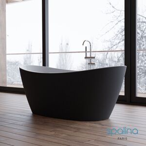 SPALINA Baignoire îlot ovale NEROON 2.0 NOIRE L. 170 x l. 80 cm,