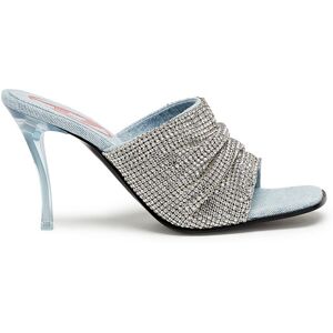 Diesel - D-Sydney Sdl S Sandals - Sandales mules avec bande à strass - Sandales - Femme - Gris argenté 41 - Publicité