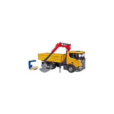 Bruder Camion de chantier Scania Super 560R avec grue et 2 palettes, Modèle réduit de voiture - Publicité Bruder Camion de chantier Scania Super 560R avec grue et 2 palettes, Modèle réduit de voiture - Publicité
