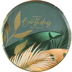 Assiette Birthday Jungle 22,5cm - Lot de 10