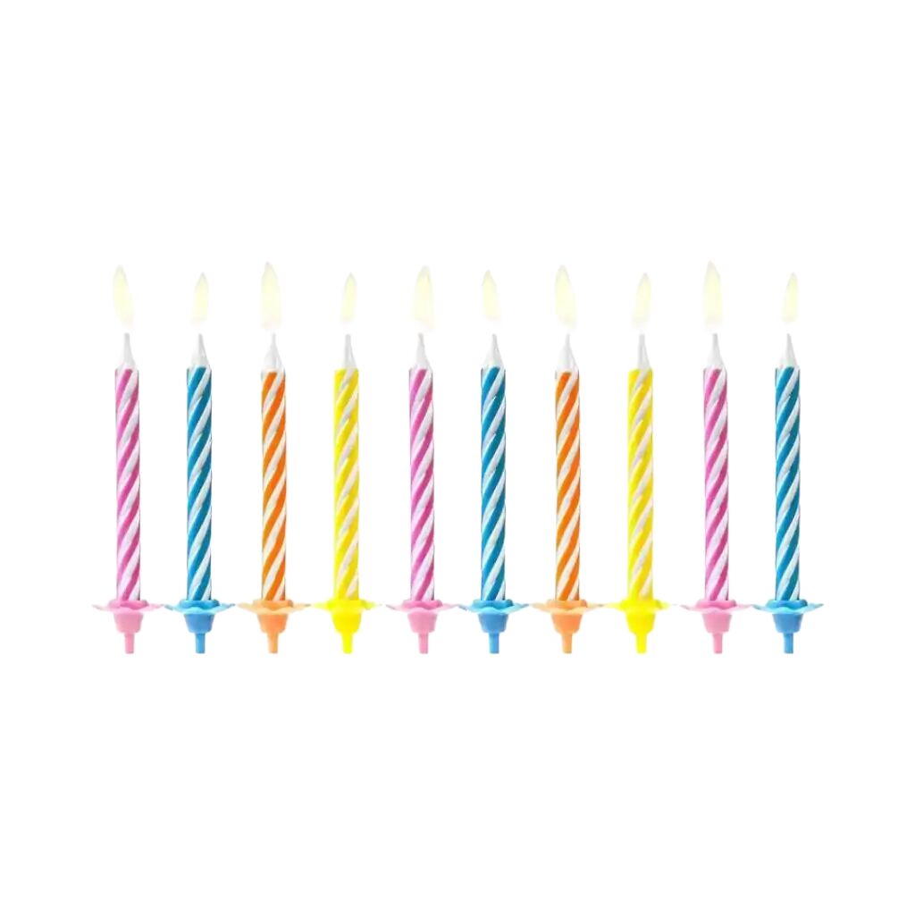 Party Deco 10 bougies anniversaire mixtes (6cm)