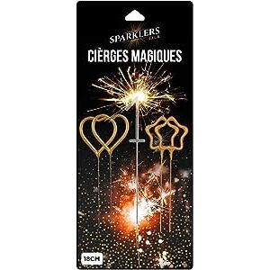 Ardi Accessoire de Decoration pour Gateaux Anniversaire Cierge magique Chiffre 1 + 2 Cierges Magiques Forme Coeur + 2 Cierges magiques Forme Etoile