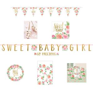 Party Deco Kit Baby Shower Sweet Baby Girl (35 pieces)