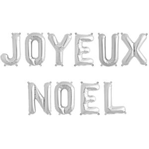 Party Deco JOYEUX NOEL Ballons Lettres Argent