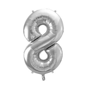 party deco Ballon anniversaire chiffre 8 Argent 86cm