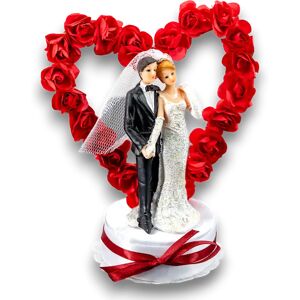 Party Deco Figurine mariage couple sur coeur rouge