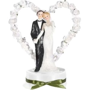 Party Deco Figurine mariage couple sur coeur blanc