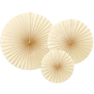 Party Deco Rosaces decoratives couleur creme (3 pieces)