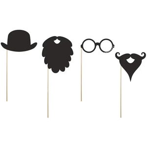 Party Deco Lot de 4 Props on a stick Gentleman pour photos mariage