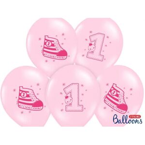 PARTY DECO Ballons Sneaker & Numero 1 Roses (Lot de 6 )