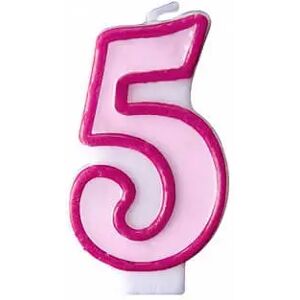 Party Deco Bougie Anniversaire chiffre 5 rose