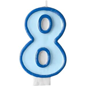 Party Deco Bougie Anniversaire chiffre 8 bleue