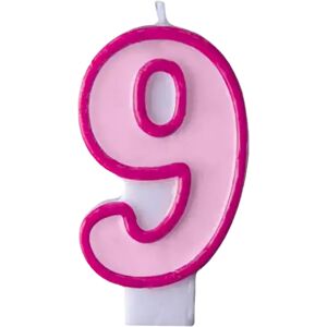 Party Deco Bougie Anniversaire chiffre 9 rose