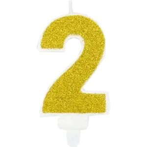 Party Deco Bougie Anniversaire chiffre 2 or