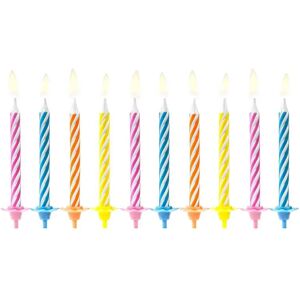 Party Deco 10 bougies anniversaire mixtes (6cm)